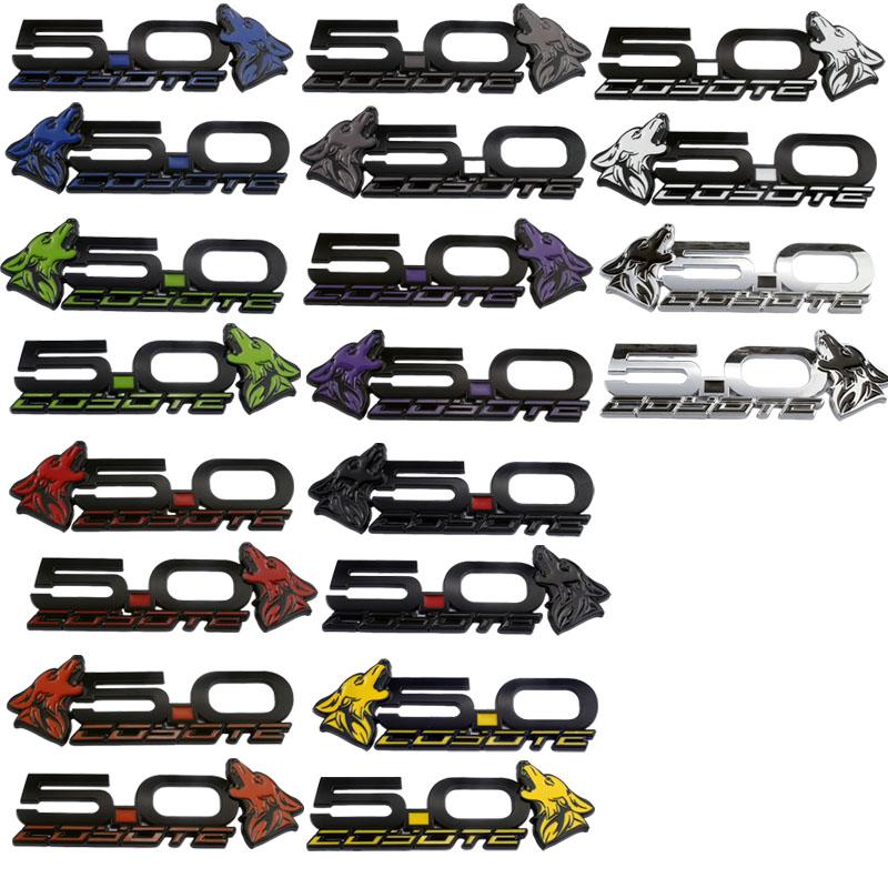 1 Para Nowe Metalowe 3D Logo 5.0 Kojot Mach Odznaka Emblemat Naklejki Dla Mustang Dark Horse Shelby GT GT350 GT500 Akcesoria
