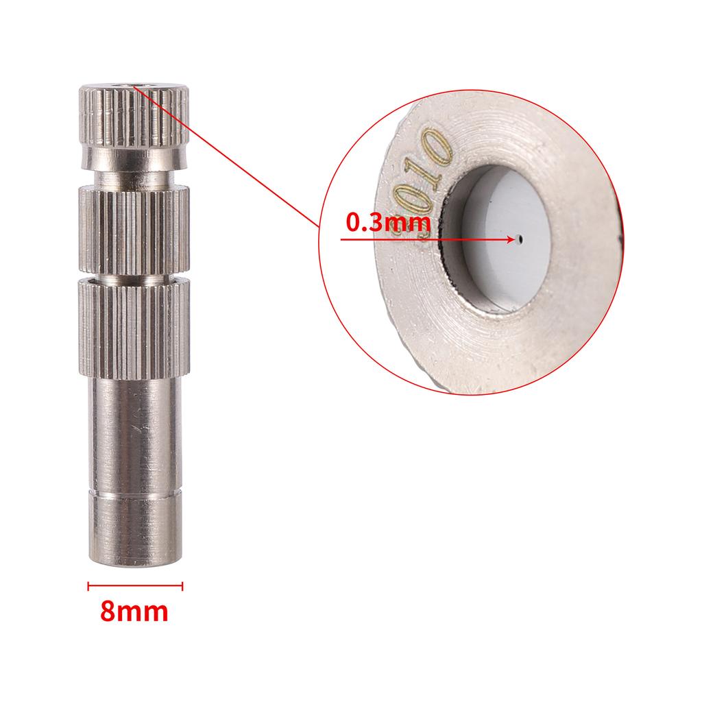20Pcs 8mm 0.2~0.6mm Spray Nozzles Cooling Landscaping Irrigation Disinfectant Dust Removal Fog Misting Nozzle Nebulizer Atomizer