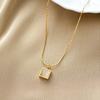 Titanium Steel Cat Eye Stone Vintage Pendant Collarbone Necklace Women's High-End Necklace Jewelry Long-Lasting