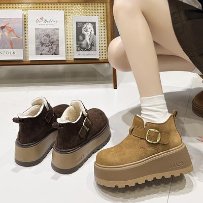 Dames winter pantoffels met dikke zool lichtgewicht warm anti-koud gevoerde sneeuwlaarzen antislip slijtvast casual sneakers Martin katoenen laarzen