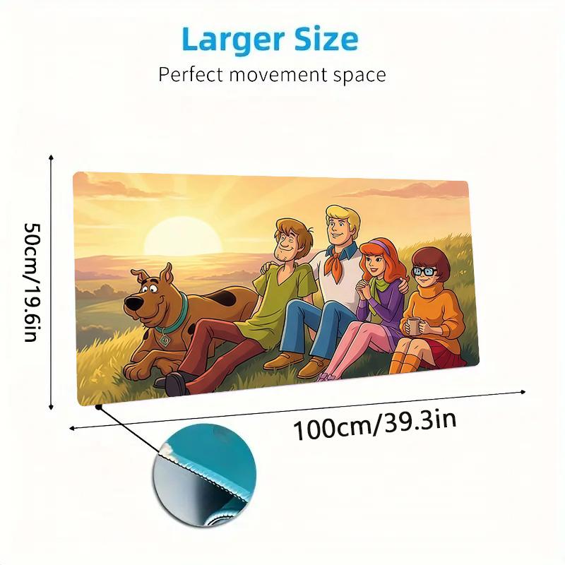 Scooby‑Doo Print Cushion Non-slip Laptop Tablet Big Mousepad XXL Mat Mini PC Playmat With Lock edge