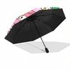 1pc Hello Kitty Auto Open Close Umbrella - Portable Three-Fold Design with 8-Bone Iron Frame, Outdoor, Gift for Fans, Travelers, Everyday Use.N048