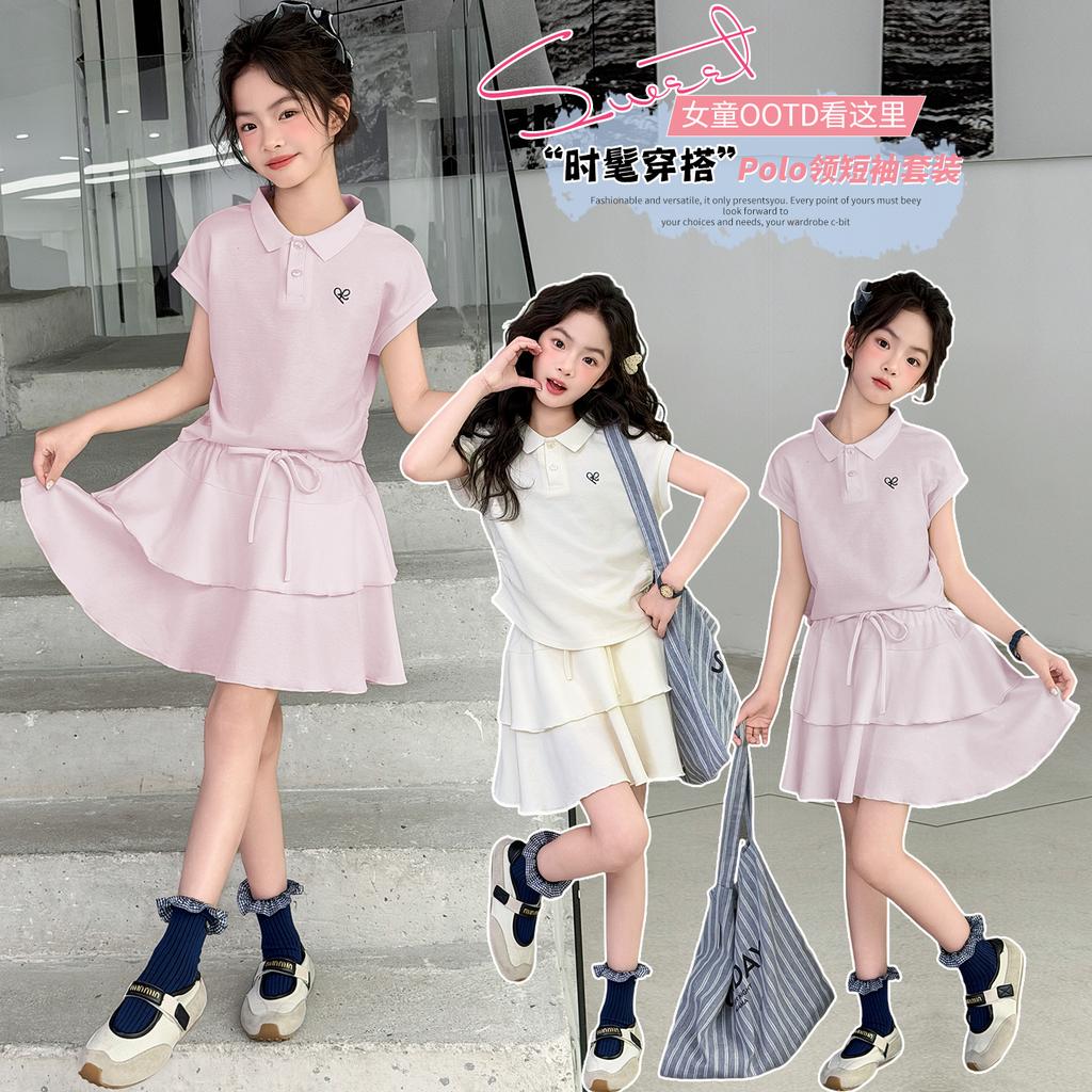 Girls' Set 2026 New Style Children's Fashionable Summer Thin Style Western Style Sleeveless T-shirt for Girls' Summer Clothes