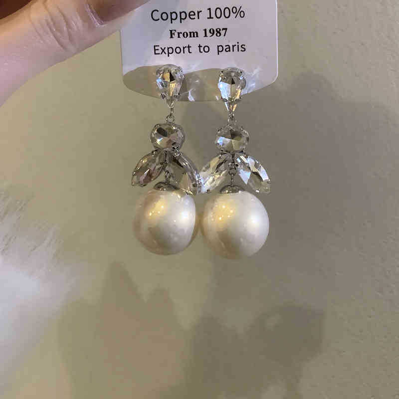 Silver Needle Diamond Pearl Fringed Earrings Retro Elegant Court Style Earrings High Sense Fashion Temperament Versatile Earrings