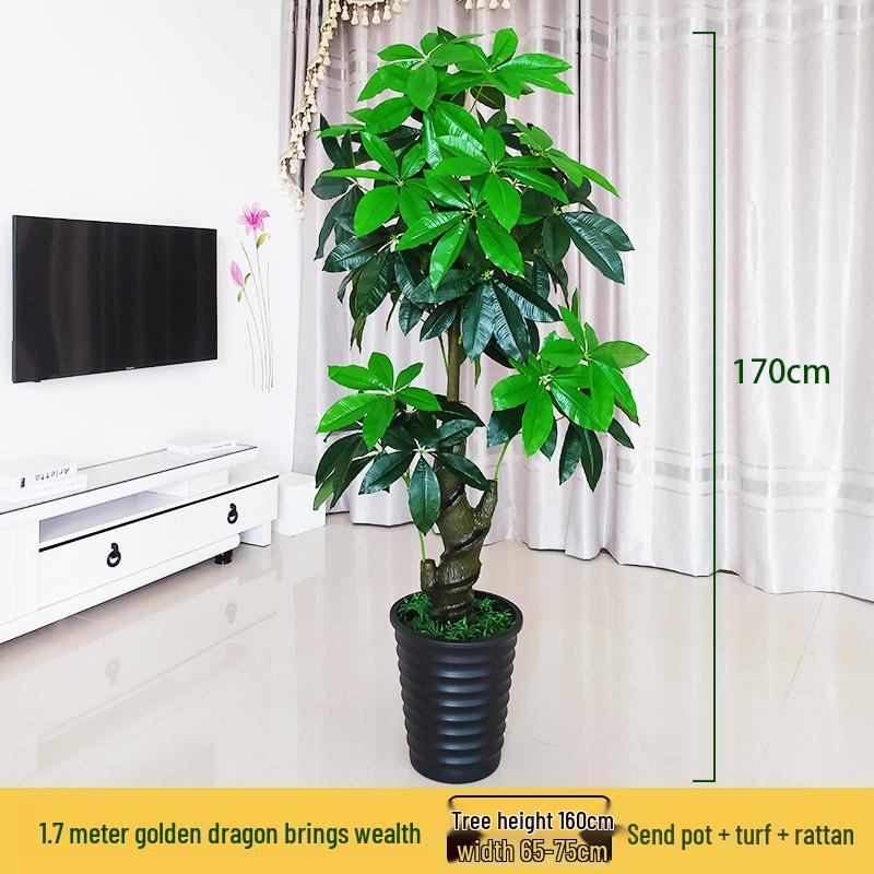 Large Artificial Money Tree Decorative Indoor Plant - Fake Green Bonsai for Living Room Floor