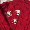 Zinc Alloy Santa Claus Brooch Enamel Cartoon Father Christmas Pin Sweater Coat Backpack Decoration Clothing Accessories Festival Holiday Gift