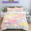 3pcs Joy and Happiness Sanrio Characters Quilt Cover Set - Soft & Comfortable Polyester Fabric, All-Season Breathable Comforter Set For 1 Quilt C