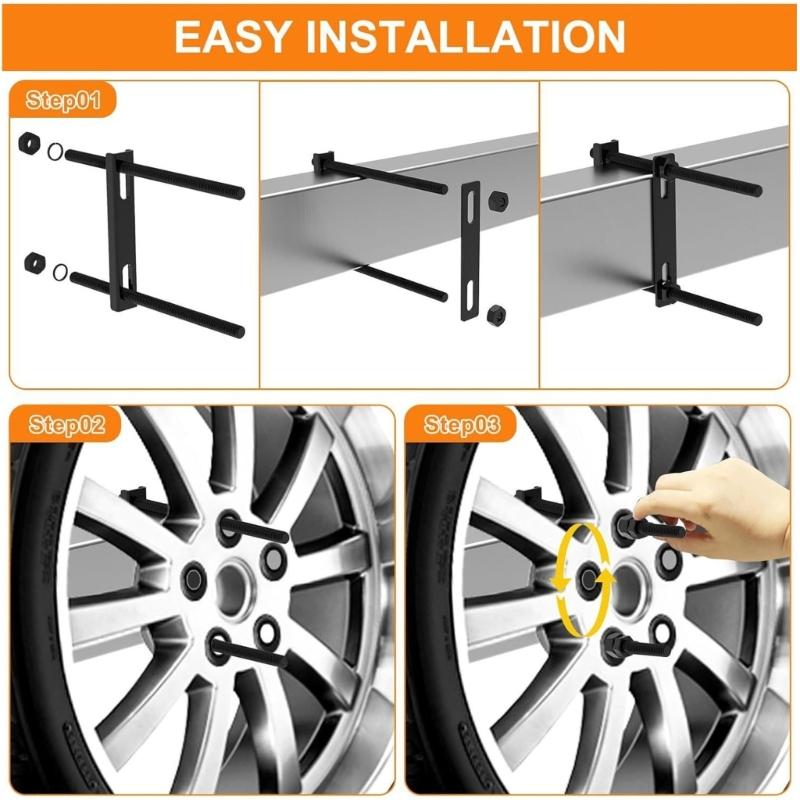Reinforced Spare Tire Mounting Bracket with Double Washer Defense 120 Pound Load Capacity Waterproof for Trailers