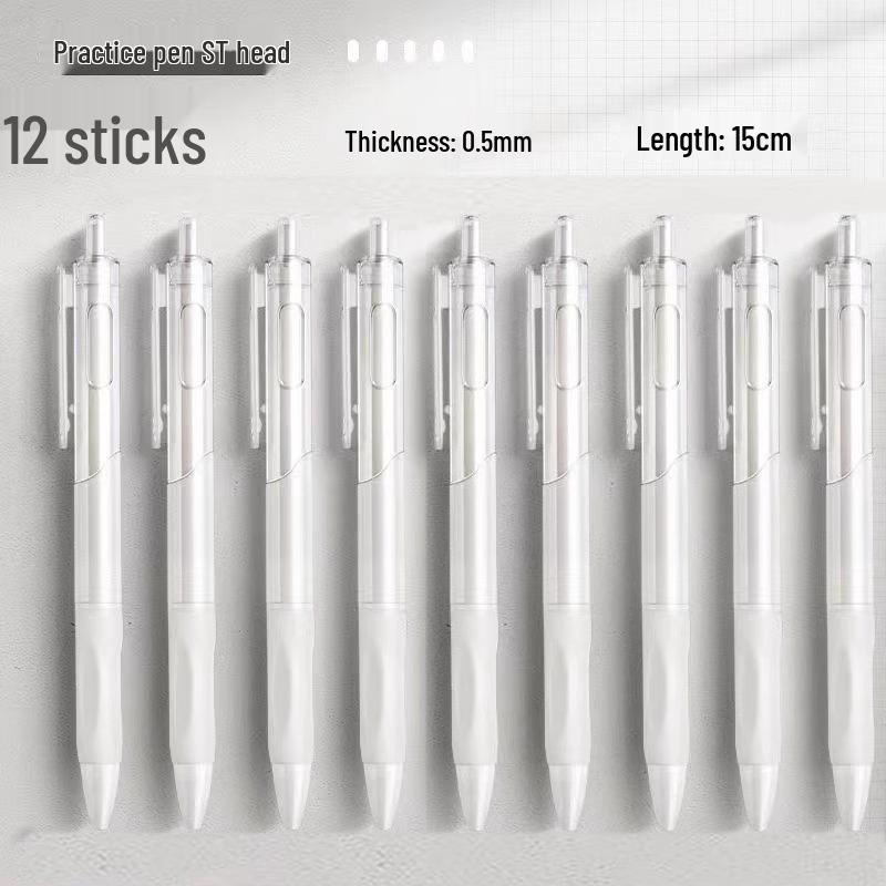 

Набор новичка из 12 штук: Черные гелевые ручки 0,5 мм для практики для офисного использования 0.5mm