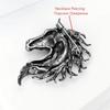 Luxury Glossy Horse Head Brooches for Women Zodiac Animal Pins Casual Party Accessories New Year Gifts Friends