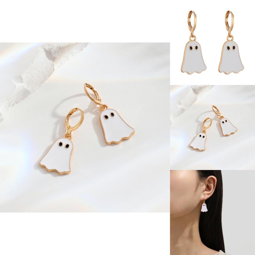 Cute And Playful Gold Ghost Earrings For Women Perfect For Halloween Festivities