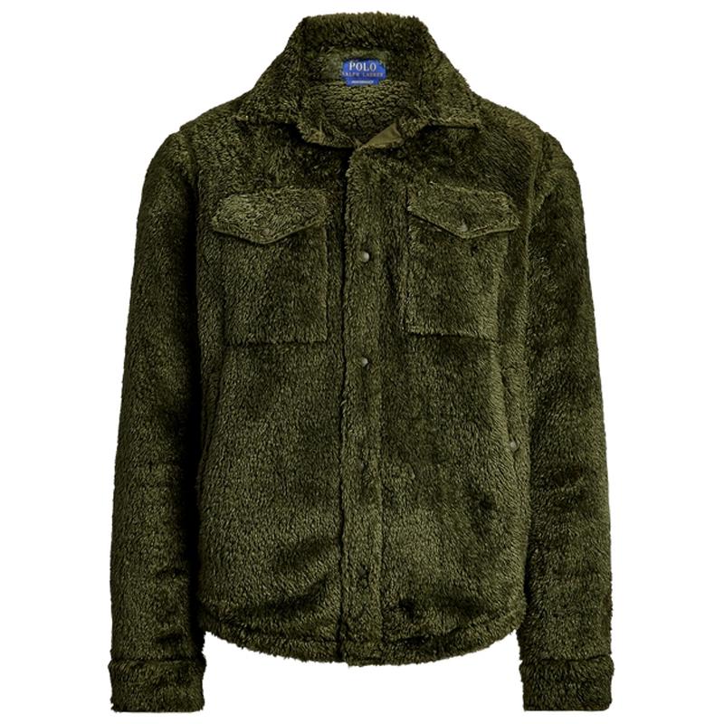 

Polo Ralph Lauren SS25 однотонная однобортная флисовая куртка с длинным рукавом мужская куртка новая-оливково-зеленая MNPOWOV16823978-301 XL