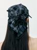 Embroidered Chequered Scarf Hat, Thin-Strap Hat, Sun-Protective Baseball Cap, Hairpin