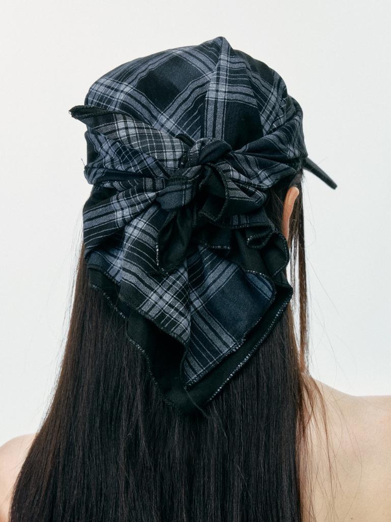 Embroidered Chequered Scarf Hat, Thin-Strap Hat, Sun-Protective Baseball Cap, Hairpin