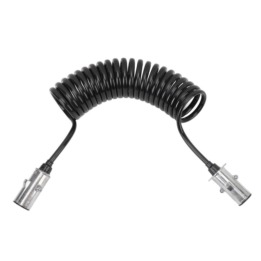 7 Way Trailer Cord Zinc Alloy Heavy Duty Coiled 7 Way Power Line Semi Truck Tractor Trailer Accessories