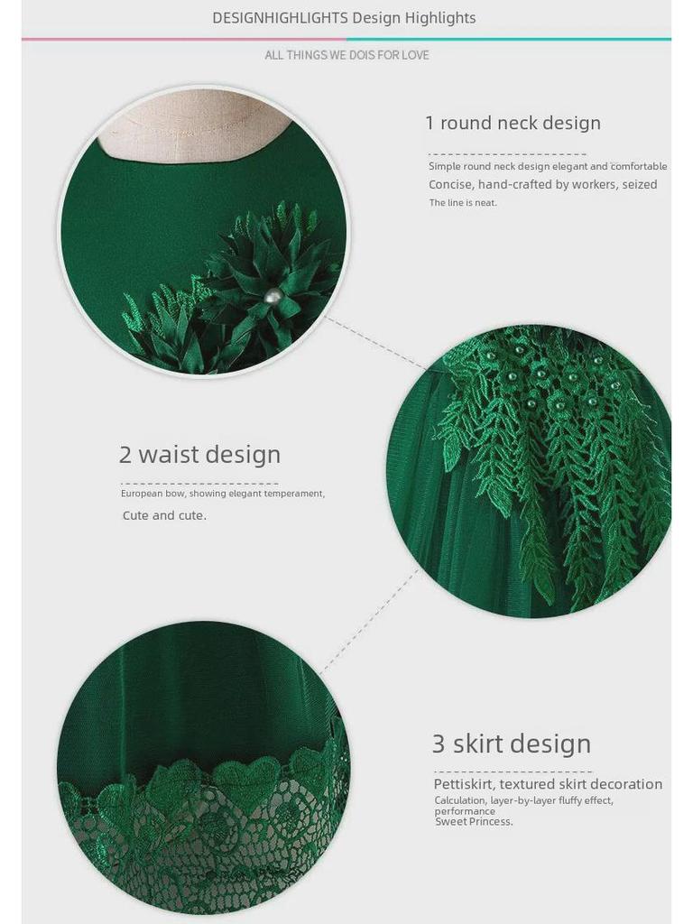 Children's Princess Mesh Puffy Dresses - Girls' Party and Catwalk Dresses