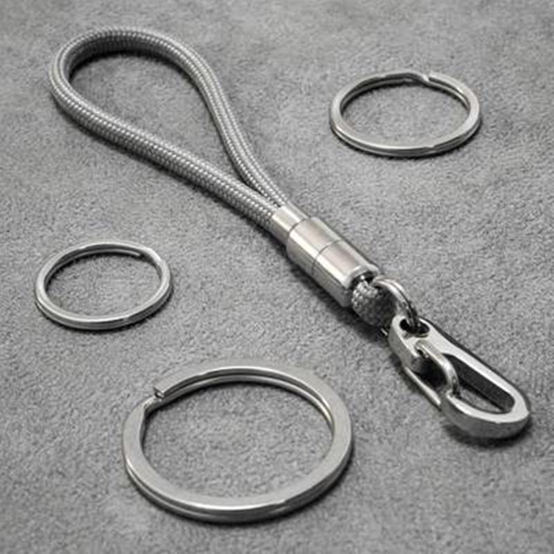 Outdoor Keychain Lanyard Stainless Steel Fixed Buckle Jewelry Lanyard Multi-function Key Ring Backpack Key Ring Wrist Lanyards серый