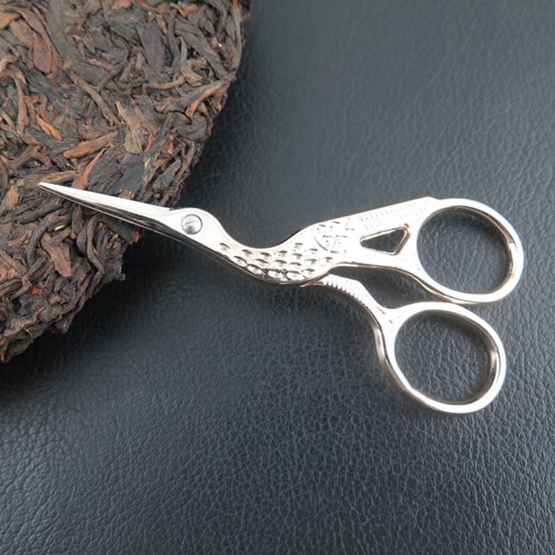 1Pc Vintage Embroidery Sewing Tools Crane Shape Stork Measures Retro Craft Stainless Steel Shears Cross Stitch Scissors LS