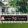Happy 70th Birthday Banner Decorations for Women, Rose Gold 70 Birthday Sign Party Supplies, Funny 70 Year Old Theme Birthday Party Decor for Outdoor