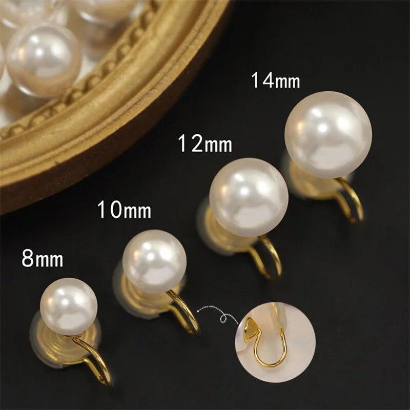 Zlaté jednoduché nádherné bílé perlové náušnice pro ženy