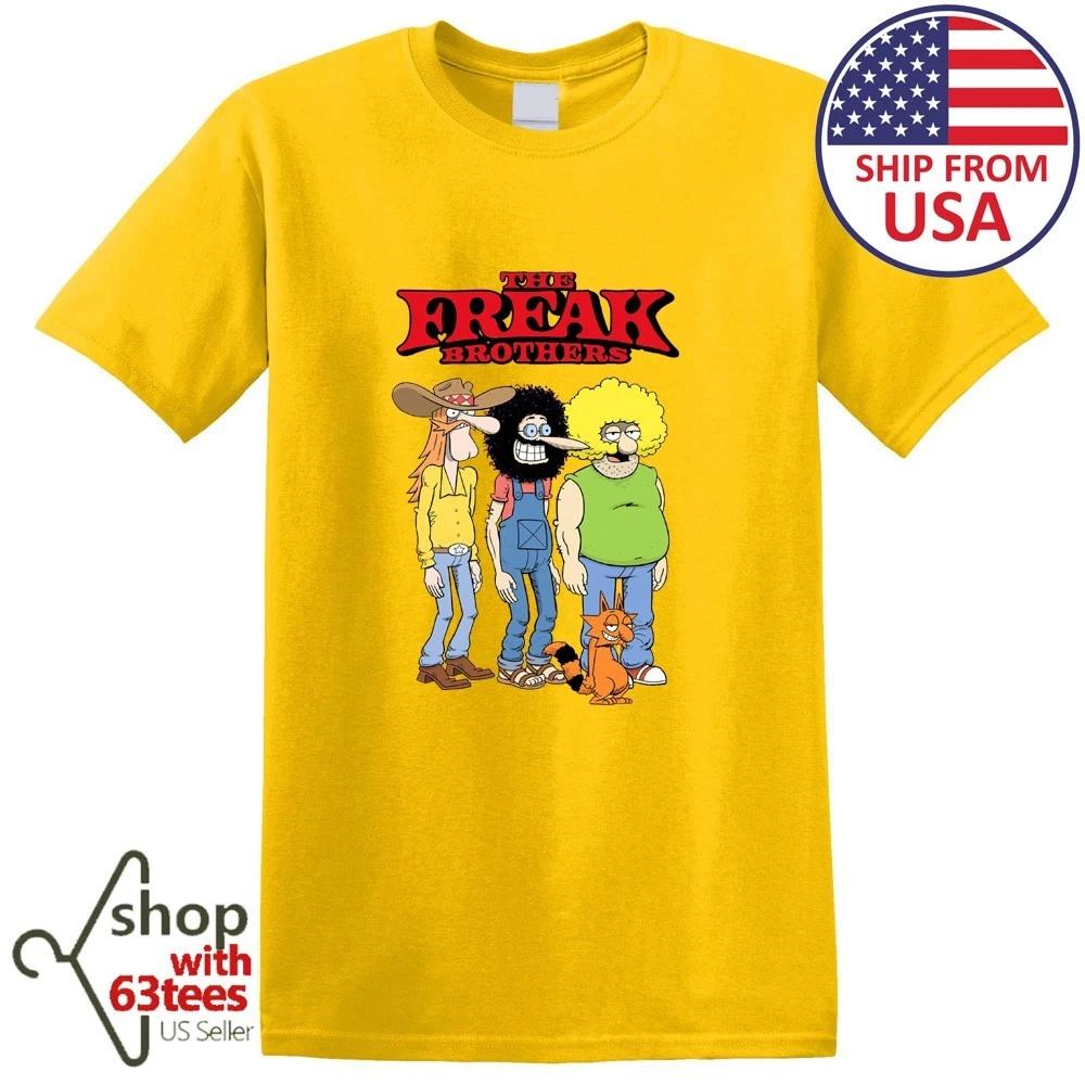 

The Fabulous Furry Freak Brothers Men s T-Shirt Women s Tee Top Unisex Yellow Size S to 5XL 2XL