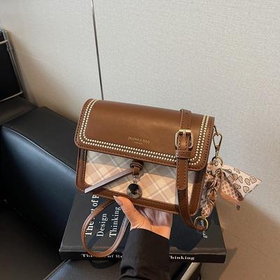 Textured Silk Scarf Summer New Fresh Foreign Casual One Shoulder Oblique Span Small Square Bag Women