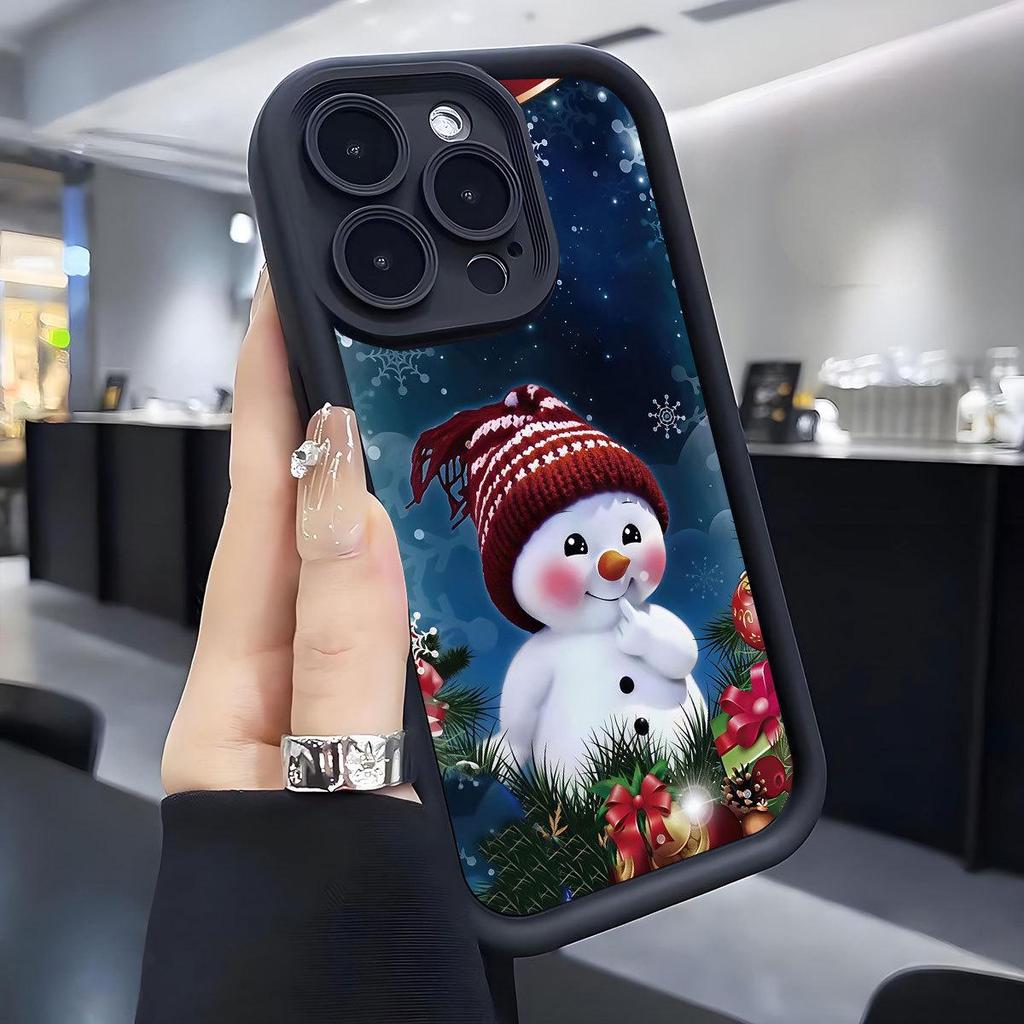 Adorable Snowman Groove iPhone 15/16/17 Pro Max Black Staircase Case