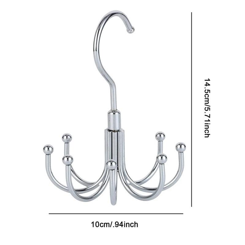 1Pc Multi Purpose Hanger 360 Rotatable Metal Clothes 8 Claw Hooks Closet Wardrobe Organizer Multifunctional Hook Belt