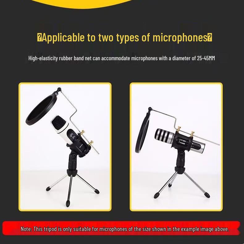 K-Song Microphone with Anti-Spray Cover and Desktop Shockproof Tripod Stand