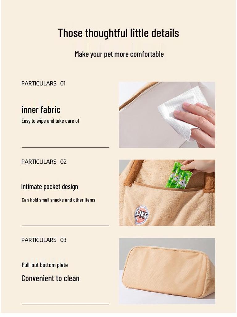 תיק כתף לנסיעות חיות מחמד - חם, עמיד ברוח, לחתולים וכלבים