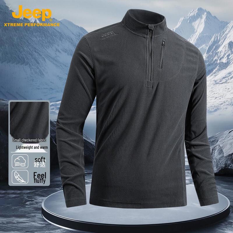 JEEP Men s Half-Zip Long Sleeve Outdoor T-Shirt 2XL