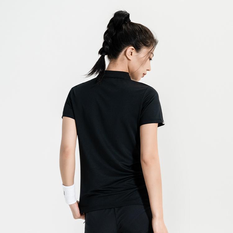 Li-Ning Solid Color Simple Polo Collar Short Sleeve Quick Dry Cool Versatile Sports Shorts Set Women Sets APLR126-6+AKSUA22-1