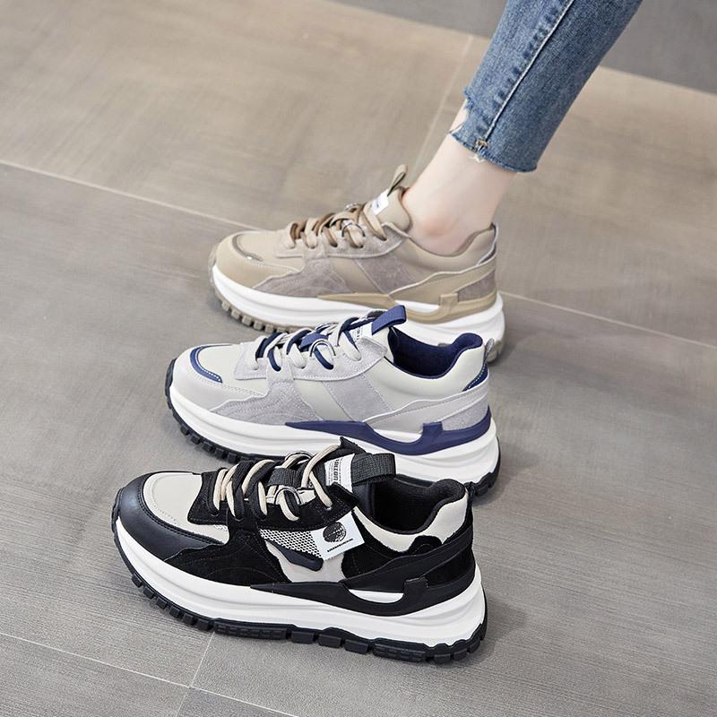 Thick-soled Waffle Retro Forrest Gump Shoes Women's Spring New Casual All-match Show Feet Small Sports Daddy Shoes