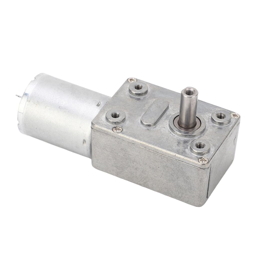 DC Gear Motor Single Shaft CW CCW Self Locking Worm Reduction Motor with Base for Label Printer