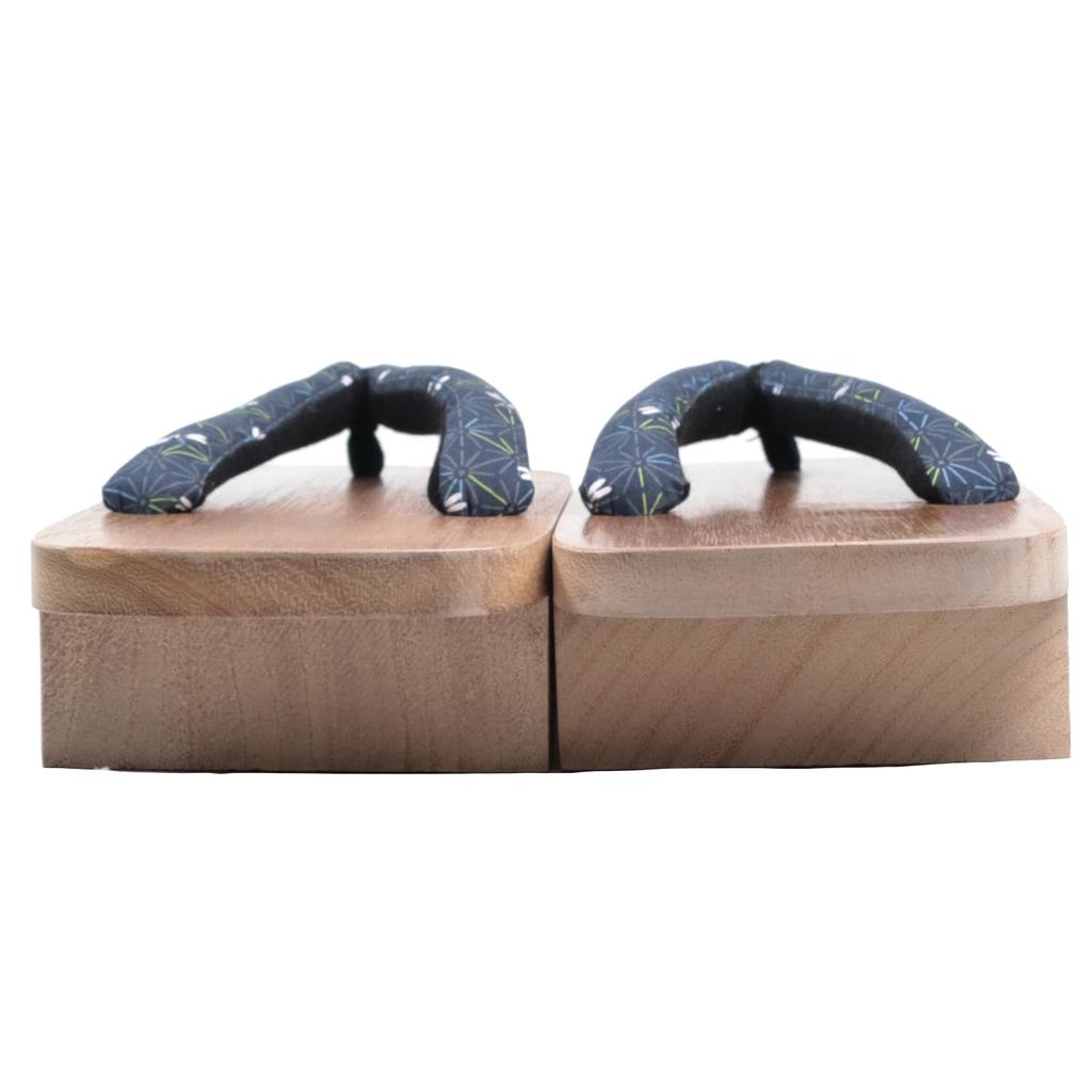 KYOETSU Men's Geta Sandals with Two-Toothed Straps and Patterned Straps, Paulownia Wood (Natural Size 10, 26.0 cm)