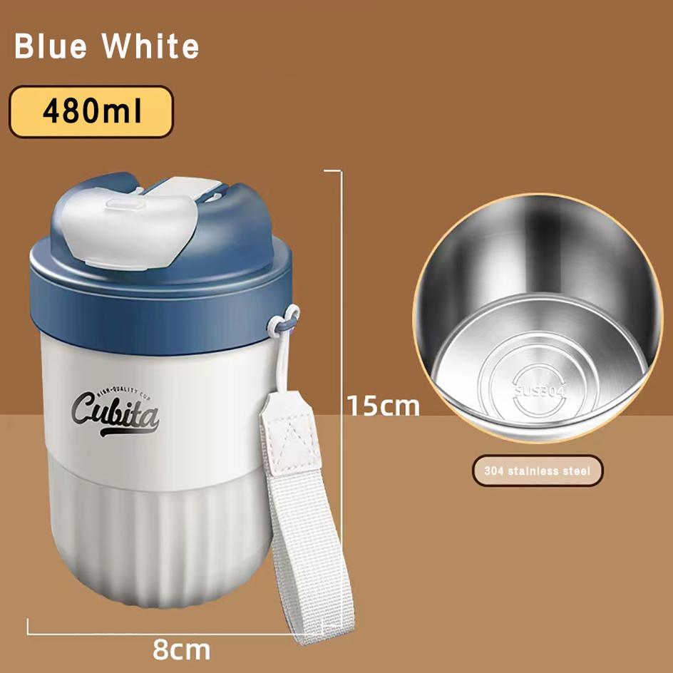 304 Stainless Steel Mugs Netred High-Looking Portable Travel Cup Car-Mounted Coffee Cup Keep Warm And Cool Sealed And Leak-Proof