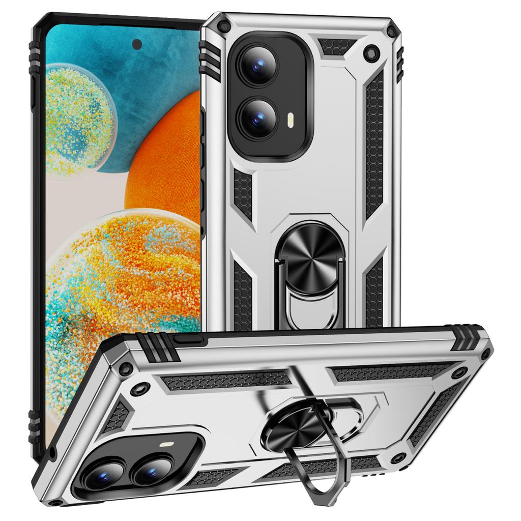 For Motorola Edge (2024) 5G Case PC+TPU Phone Cover with Rotary Ring Kickstand