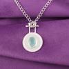 Natural Aqua Chalcedony Sterling Silver Daughter Gift Engagement Pendant Jewelry PP-57-19