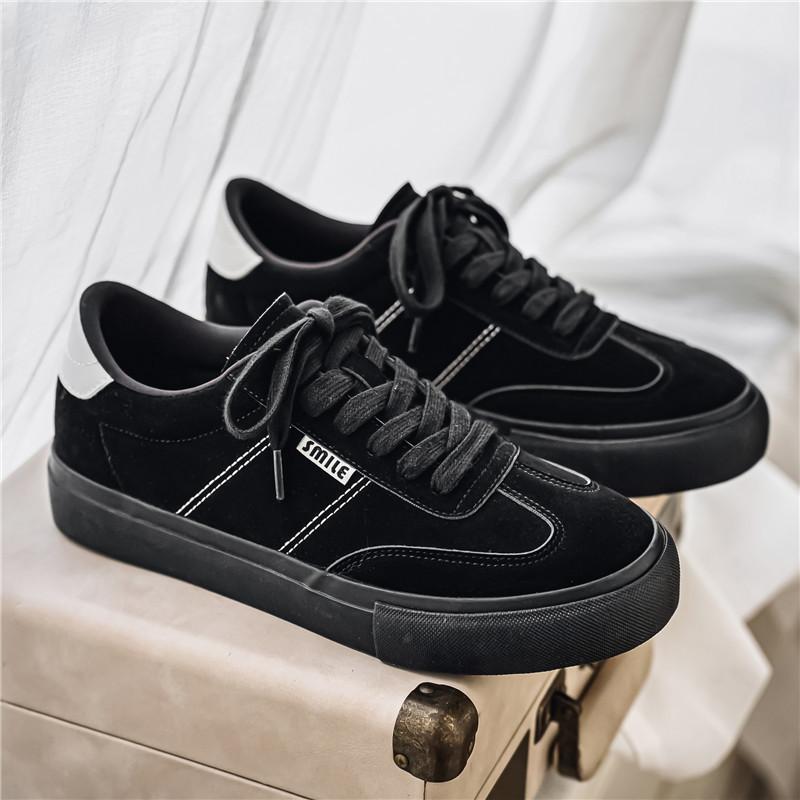 New vulcanized low-top men's shoes niche design trend sports and leisure leather board shoes 7985