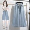 DIMANAF 2026 Summer New Plus Size Women Jeans Short Pants Denim Cotton Loose Casual Elastic Waist Fashion Lady Clothing