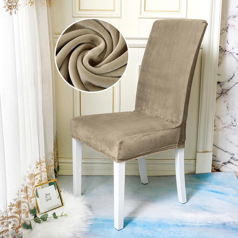 Fluwelen Pluche Eetkamerstoelhoezen Zacht Rekbaar Slipcover Beschermer Voor Parson Stoelen Woondecoratie 1 Piece