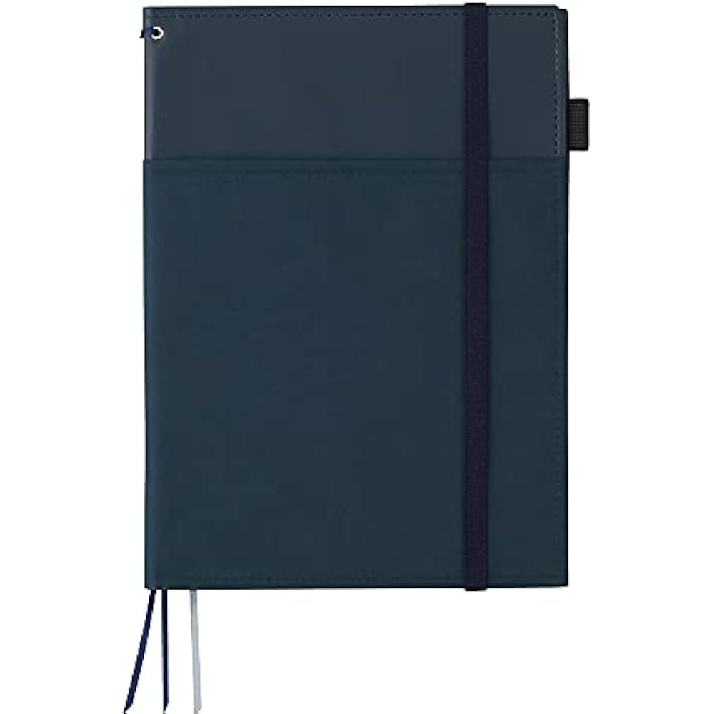 Kokuyo (KOKUYO) notebook cover, systemic ring, notebook compatible, B5, leather, dark blue, 40 sh...