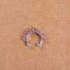 Trendy Unisex Metal Punk Rhinestone Geometric Bear Nose Cuff Nose Stud Body Jewelry Fake Nose Ring