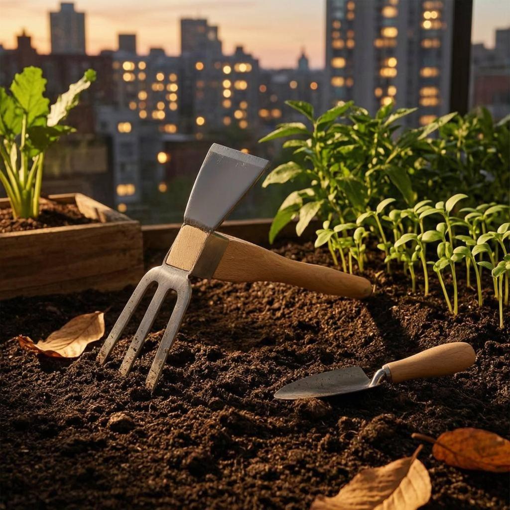 2in1 Hoe Rake Versatile Garden Lightweight for Soil Loosening, Undesirable Vegetation