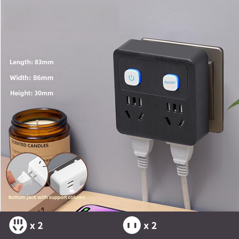 "Smart Multi-Function USB Power Strip with Night Light and Wireless Socket"