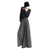 Women's Gray High-Waisted Wide-Leg Pants - Slimming, Loose, Floor-Length Style for Spring 2026