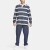 Nike Color-Block Striped Casual Long-Sleeve Polo With Logo Embroidery Men Tops Lightning-Blue FN3123-437