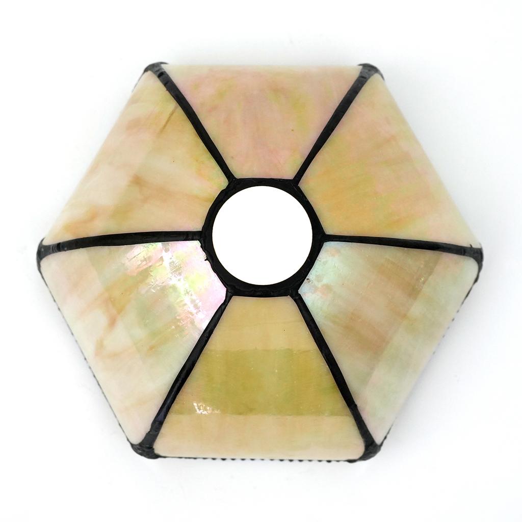 Retro lamp cover Feather Design 8" Yellow Stained Glass Lampshade - Perfect for Table, Floor Lamps & Chandeliers