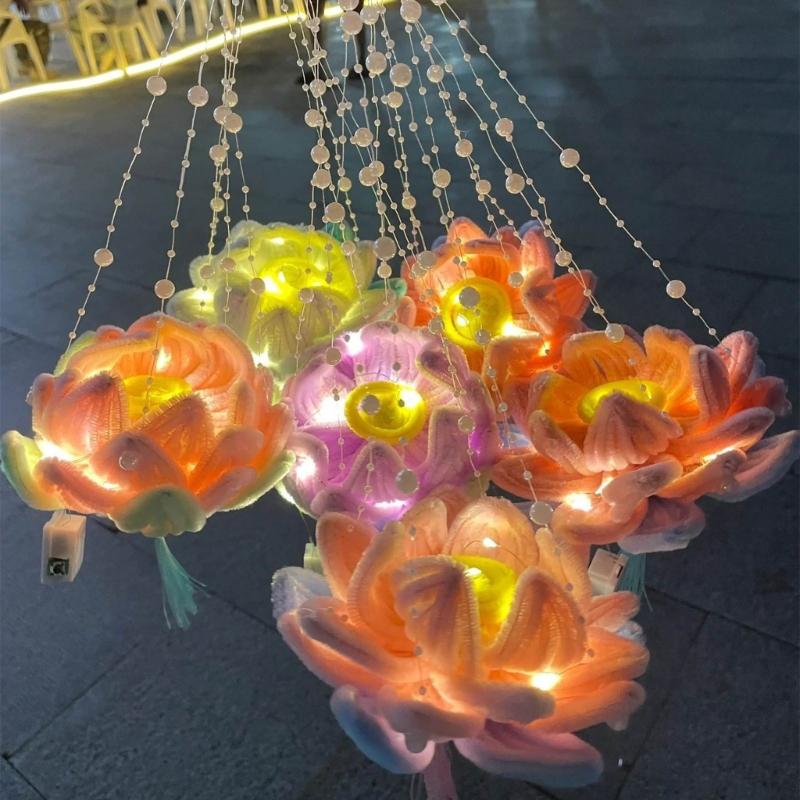 Handheld Lanterns for Traditional Chinese Celebration Waterproof Moon Festival Light with Soft Lighting Home Decoration