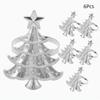 1/6Pcs Christmas Napkin Rings Xmas Tree Ornaments Christmas Home Kitchen Dinner Table Decoration New Year Party Supplies